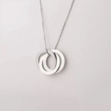 Personalized Family Name Circle Necklace Stainless Steel Pendant Gift