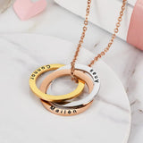 Personalized Family Name Necklace Stainless Steel Pendant