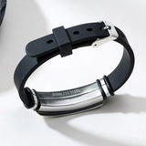 Personalized Engraved Mens Bracelets Lettering LOGO Silicone Bracelet