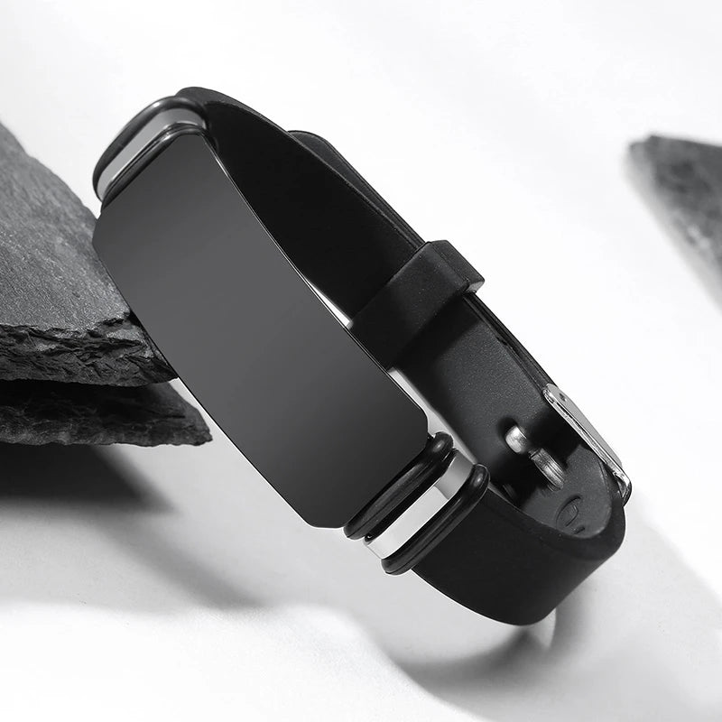 Personalized Engraved Mens Bracelets Lettering LOGO Silicone Bracelet