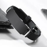 Personalized Engraved Mens Bracelets Lettering LOGO Silicone Bracelet