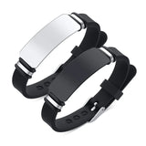 Personalized Engraved Mens Bracelets Lettering LOGO Silicone Bracelet