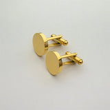 Personalized Name Cufflinks Stainless Steel Geometric Round Lettering Gift