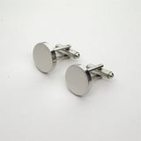 Personalized Name Cufflinks Stainless Steel Geometric Round Lettering Gift