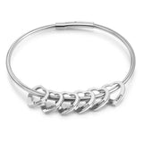 Personalized Engraved Name Heart Charm Bracelets for Women