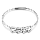 Personalized Engraved Name Heart Charm Bracelets for Women
