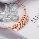 Personalized Engraved Name Heart Charm Bracelets for Women