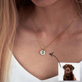 Personalized Engraved Pet Portrait Necklace Gift for Wife