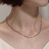 Custom Engraved Stainless Steel Name Necklace with Paper Clip Chain