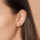 Customized Frosted Name Stud Earring Stainless Steel for Women