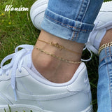 Customized Stainless Steel Anklet for Women Cuban Chain Beach Jewelry