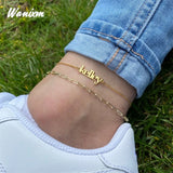 Customized Stainless Steel Anklet for Women Cuban Chain Beach Jewelry