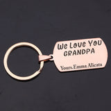 Personalized Grandchildren Names Keychain To Grandpa - Engraved Dog Tag Keyring