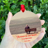 Personalized Grandpa Photo Name & Lifetime Ornament Acrylic Pendant