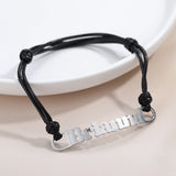 Custom Braided Rope Couples Bracelets Matching Relationship ID Name Jewelry Gift