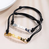 Custom Braided Rope Couples Bracelets Matching Relationship ID Name Jewelry Gift