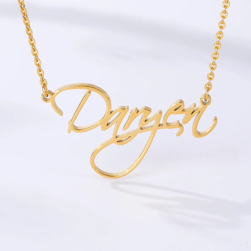 Custom Handwriting Name Pendant Necklace for Women