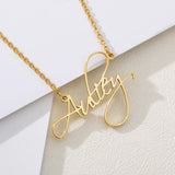 Custom Handwriting Name Pendant Necklace for Women