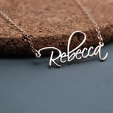 Custom Handwriting Name Pendant Necklace for Women