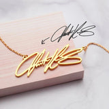 Personalized Name Necklace Stainless Steel Signature Nameplate Necklace