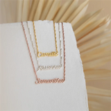 Personalized Handwritten Name Necklace Stainless Steel Water Wave Chain
