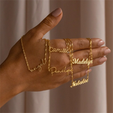 Personalized Handwritten Name Necklace Stainless Steel Water Wave Chain