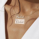 Personalized Handwritten Font Name Necklace Stainless Steel Choker