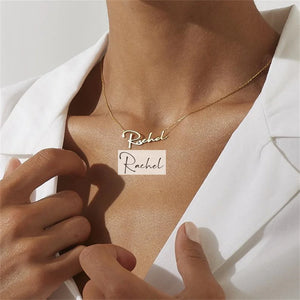 Personalized Handwritten Font Name Necklace Stainless Steel Choker