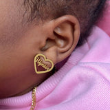 Personalized Heart Name Earrings for Kids