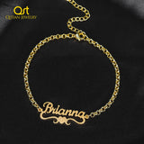 Personalized Heart Name Bracelet Charms Stainless Steel Frosted Gilded Jewelry
