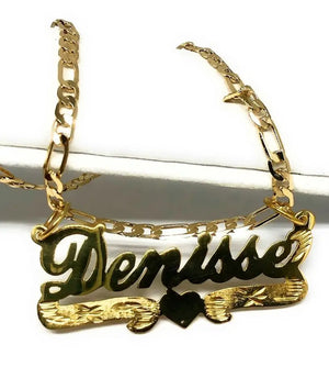 Personalized Heart Necklace With Name, 18k Plated Pendant