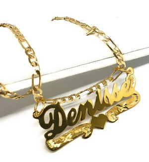 Personalized Heart Necklace With Name, 18k Plated Pendant