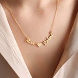 Personalized Heart Couple Name Necklaces Stainless Steel Letter Necklace