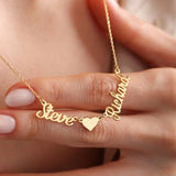Personalized Heart Couple Name Necklaces Stainless Steel Letter Necklace