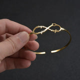 Personalized Infinity Name Plate Cuff Bangles Stainless Steel Charm Bracelets
