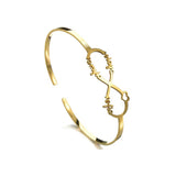 Personalized Infinity Name Plate Cuff Bangles Stainless Steel Charm Bracelets