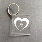 Custom Acrylic Initial Keychain Engraving Heat Pattern Charm Key Ring