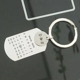 Custom Initials Calendar Keychain for Couples