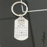Custom Initials Calendar Keychain for Couples