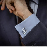 Personalized Initials Stainless Steel Groom Cufflinks for Mens Set