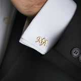 Personalized Initials Stainless Steel Groom Cufflinks for Mens Set