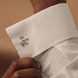 Personalized Initials Stainless Steel Groom Cufflinks for Mens Set