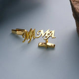 Personalized Initials Stainless Steel Groom Cufflinks for Mens Set