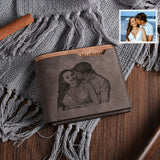 Engraved Photo Wallet Custom Bifold Gift For Dad
