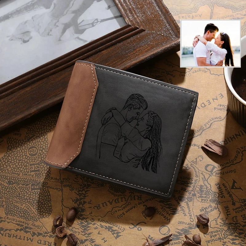 Personalized Leather Calendar Photo Wallet For Men