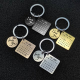 Custom Date Photo Key Chain Ring Engraved Stainless Steel Wedding Gift