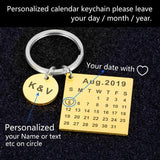 Custom Date Photo Key Chain Ring Engraved Stainless Steel Wedding Gift