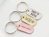 Personalized Key Chain Ring Engraved Name Date Stainless Steel Keyring
