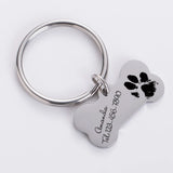 Custom Pet Photo Engraved Bone Keychain
