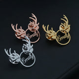 Custom Stainless Steel Name Letter Lapel Brooch for Women